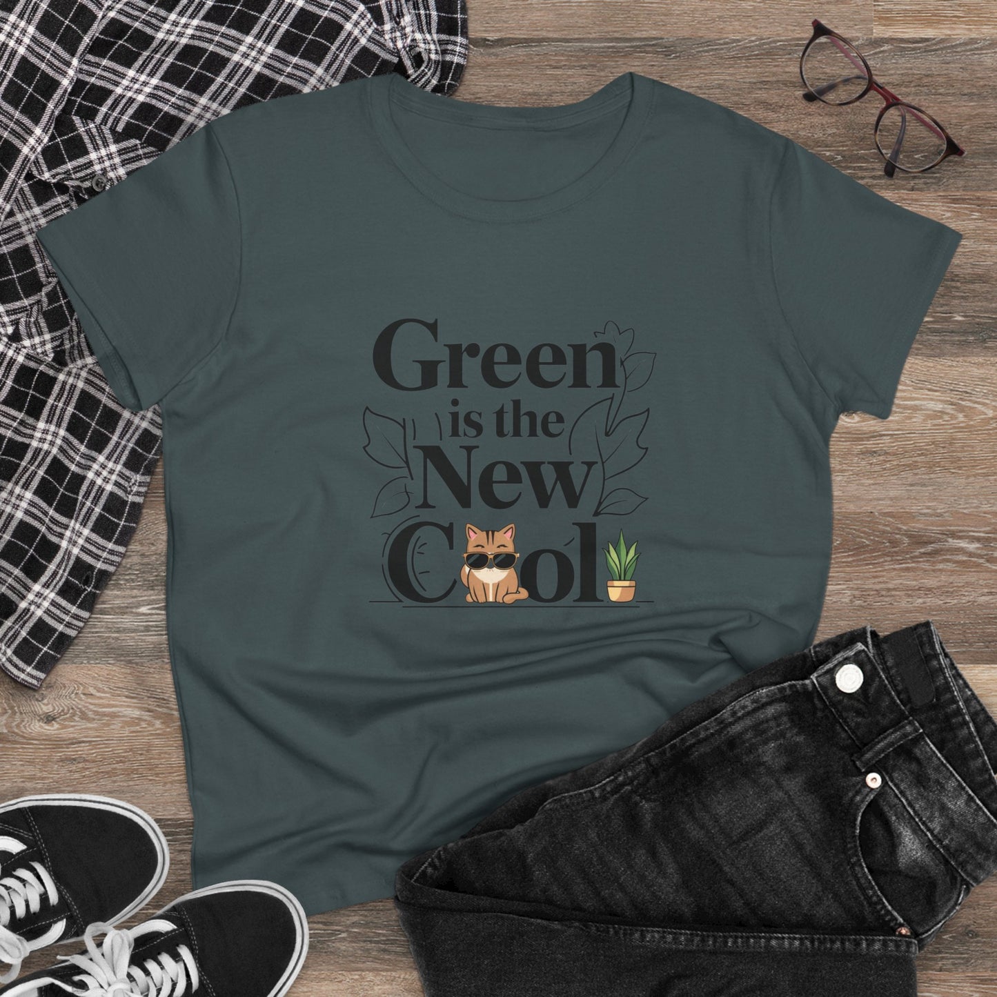 Green Is The New Cool Women Cotton Tshirt