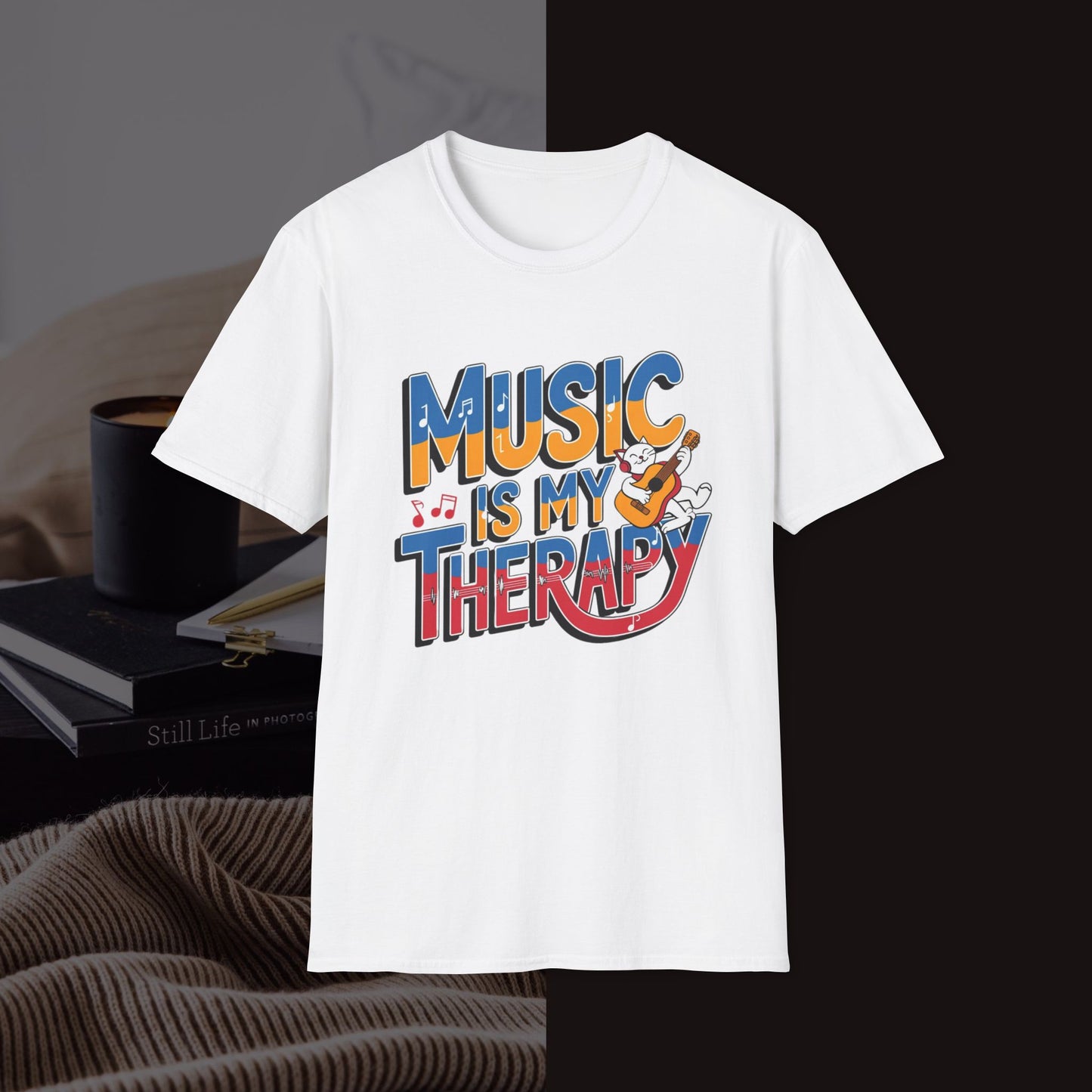 Music Is My Therapy Music Idiom Unisex Softstyle T-Shirt