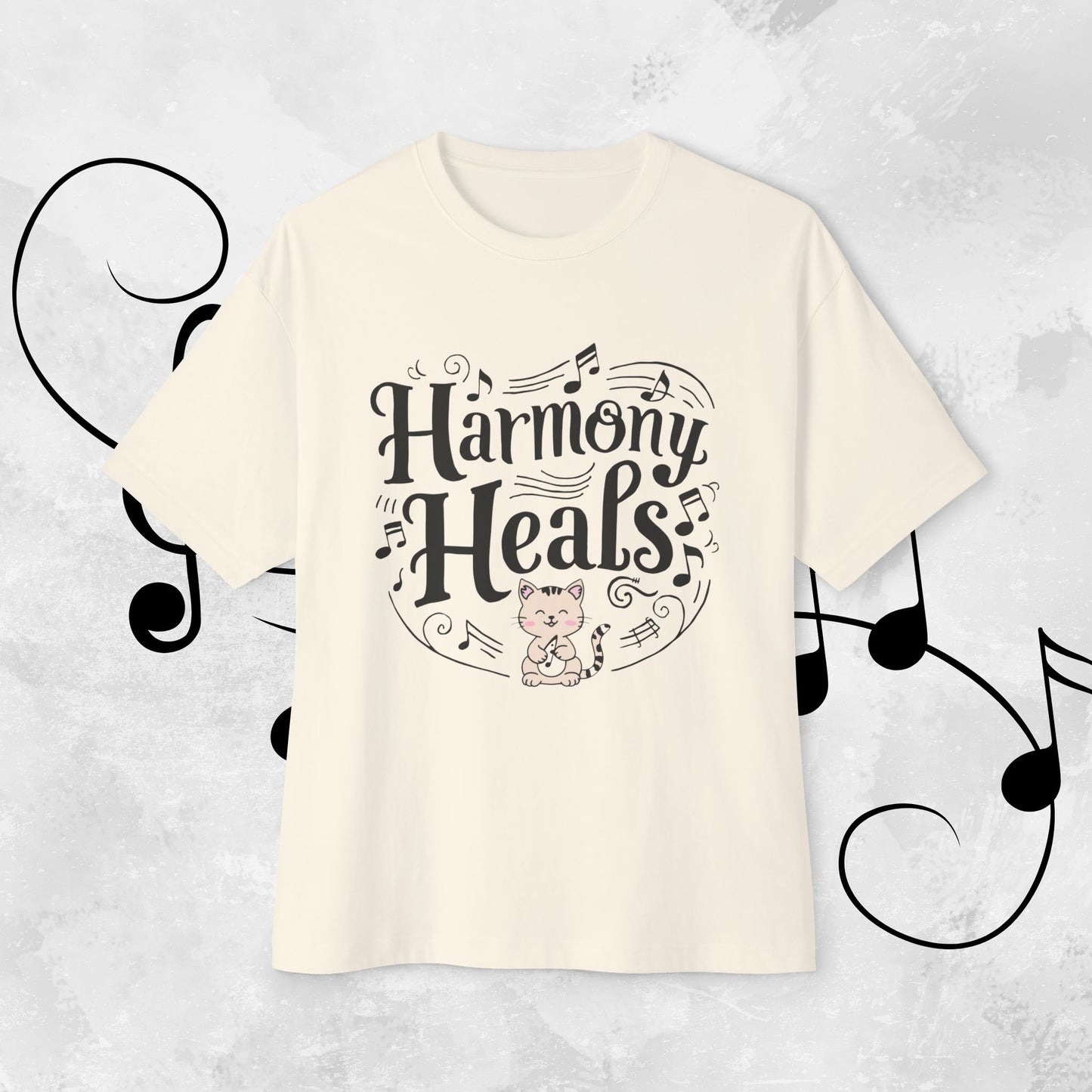 Harmony Heal Unisex Musiclover Oversized Boxy Tshirt