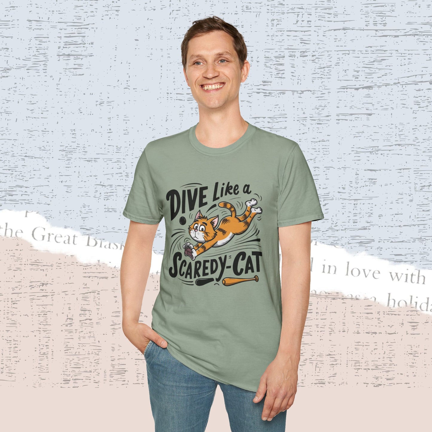 Dive Like Scaredy Cat Cotton Men Tee