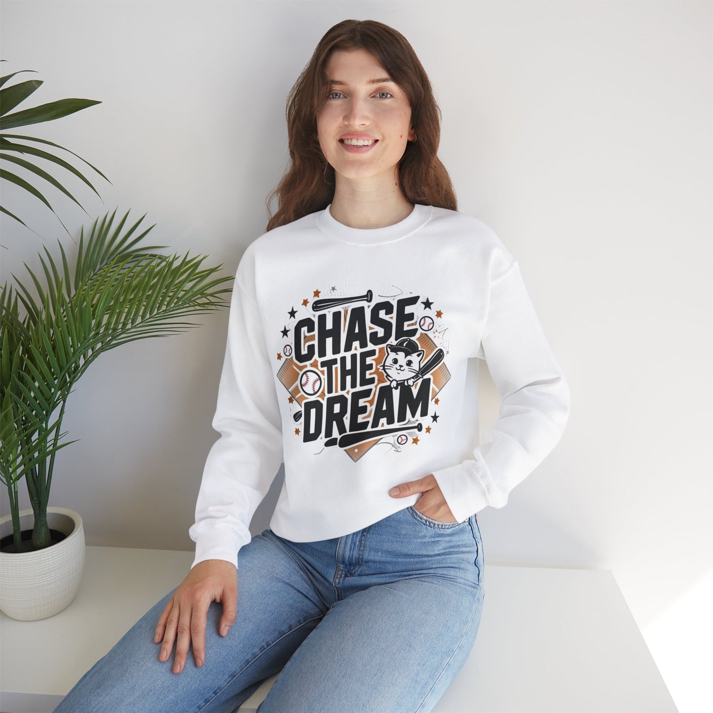 Chase The Dream Heavy Unisex Cotton Crewneck Sweatshirt