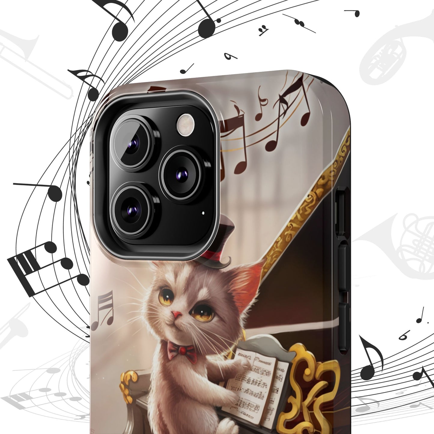 Meowsic Shield Wireless Charging Support Tough Case