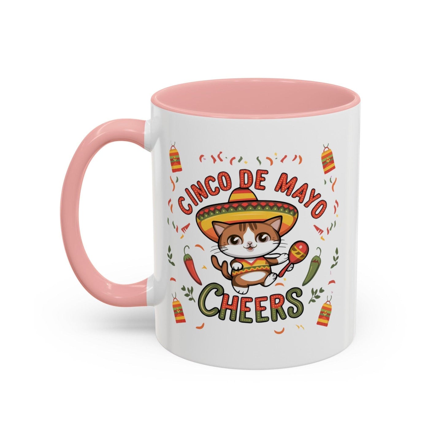 Billien Fiesta Feline Printify 11 oz 11oz accent mug Coffee Mugs Holiday Picks Home & Living Kitchen Mugs Spring Essentials two tone White base