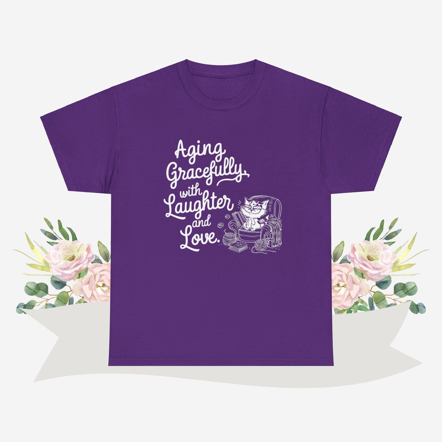 Aging Graceful Laughter & Loves Grandma Cotton T-Shirt
