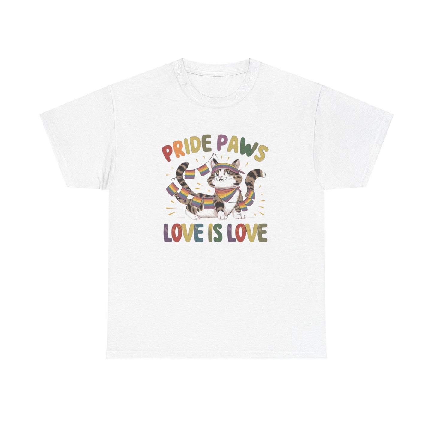 Pride Paws Love Is Love LGBT Pride Promoting Pride Equality and Love LGBT Cotton TShirt