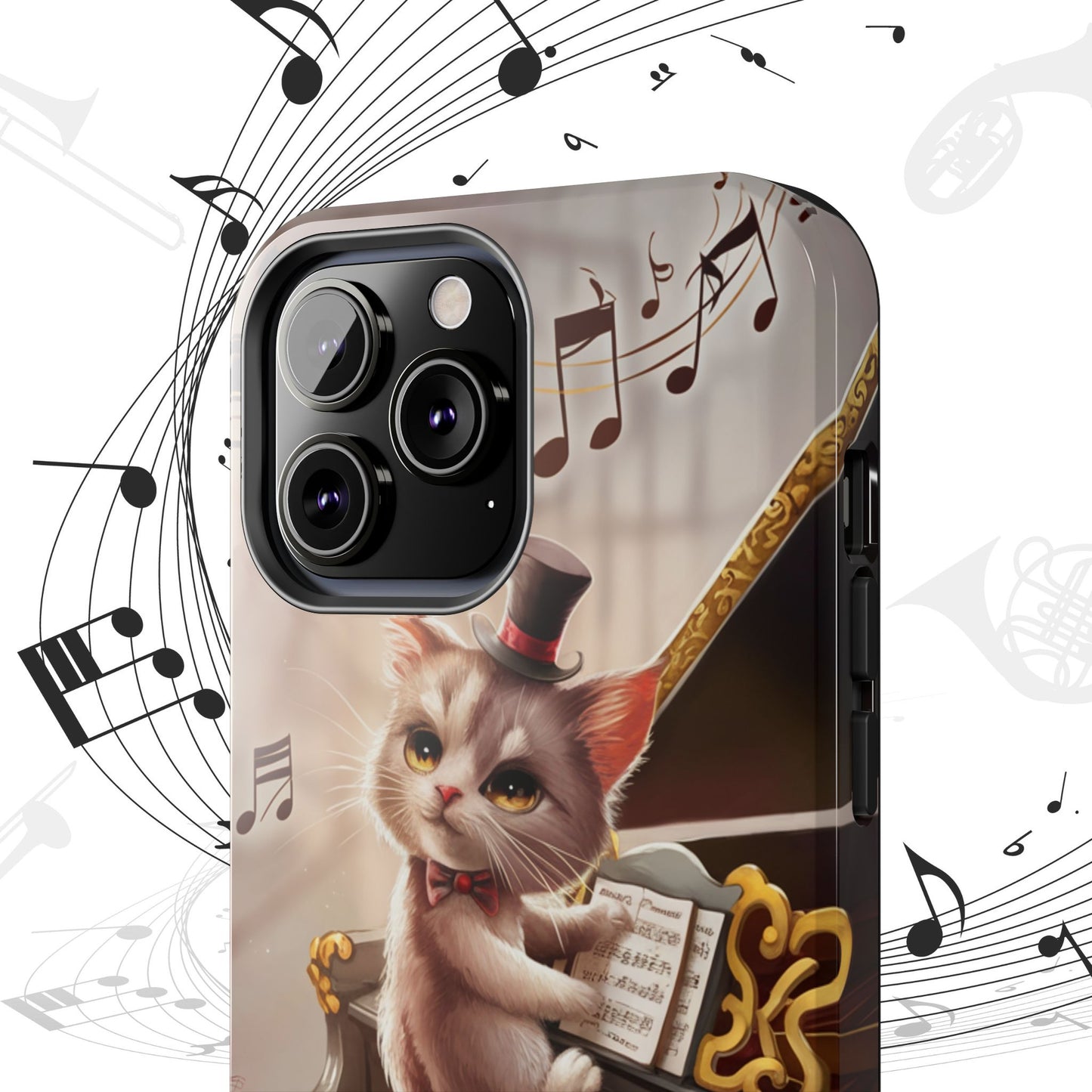 Meowsic Shield Wireless Charging Support Tough Case