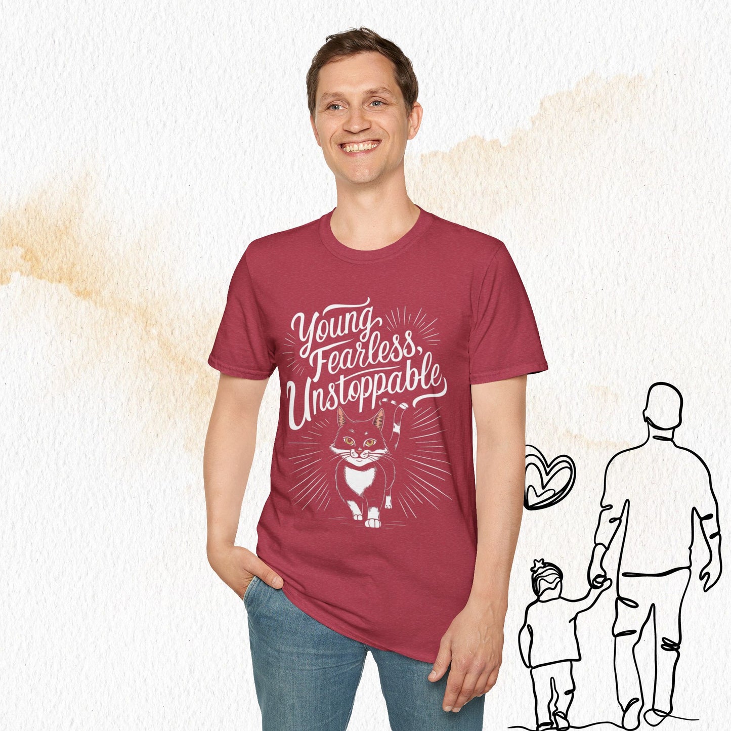 Young Fearless Unstoppable Crew Neck Cotton Men Tshirt