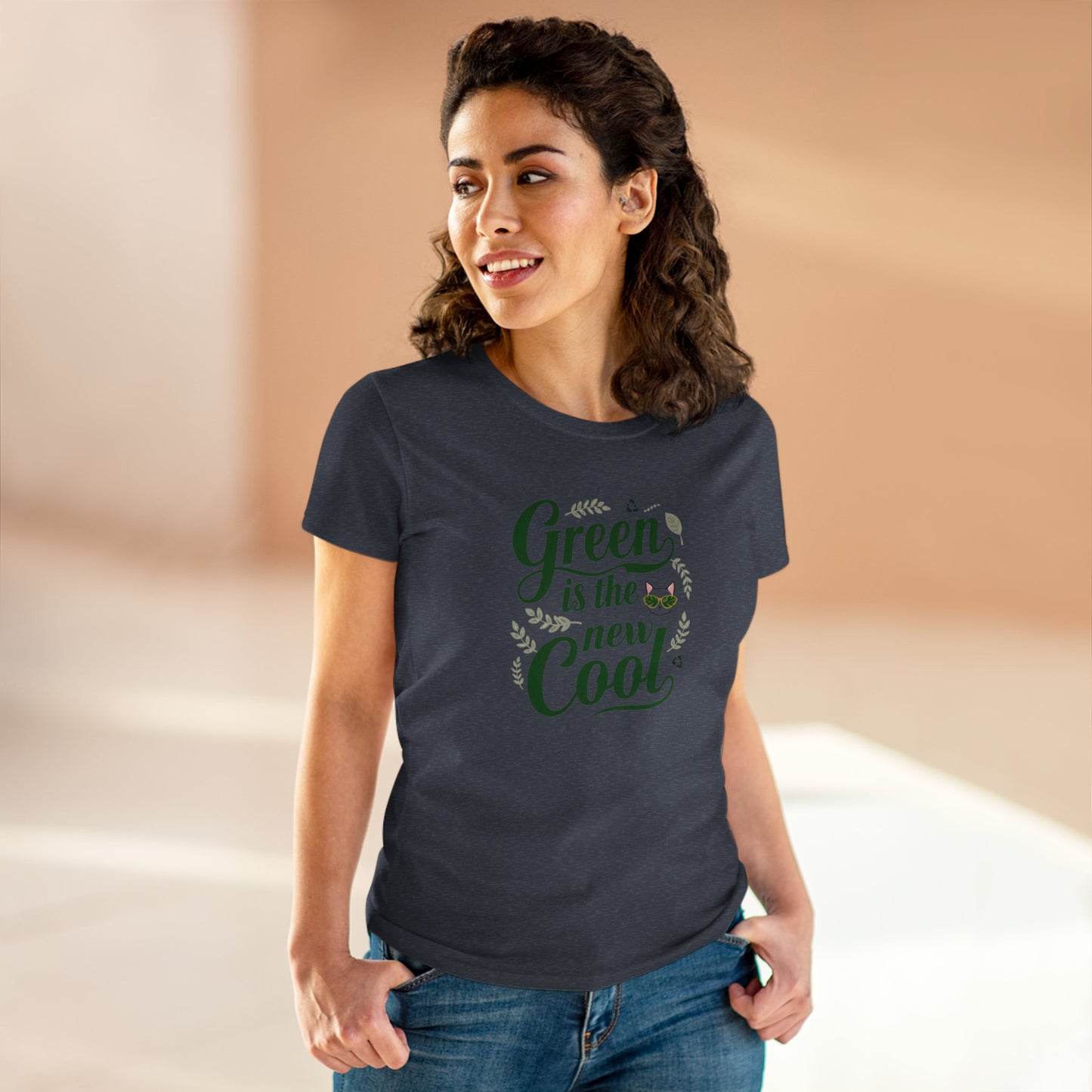 Green Is The New Cool Women Cotton Tees