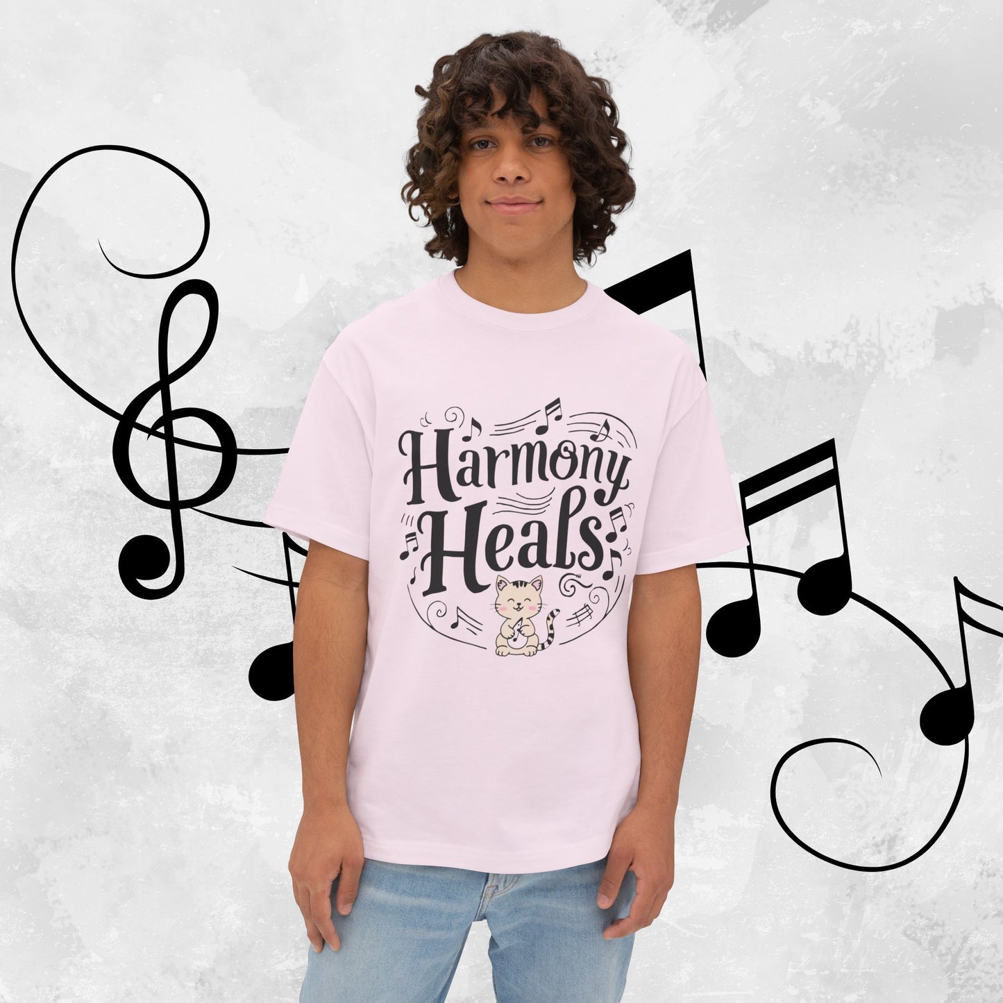 Harmony Heal Unisex Musiclover Oversized Boxy Tshirt