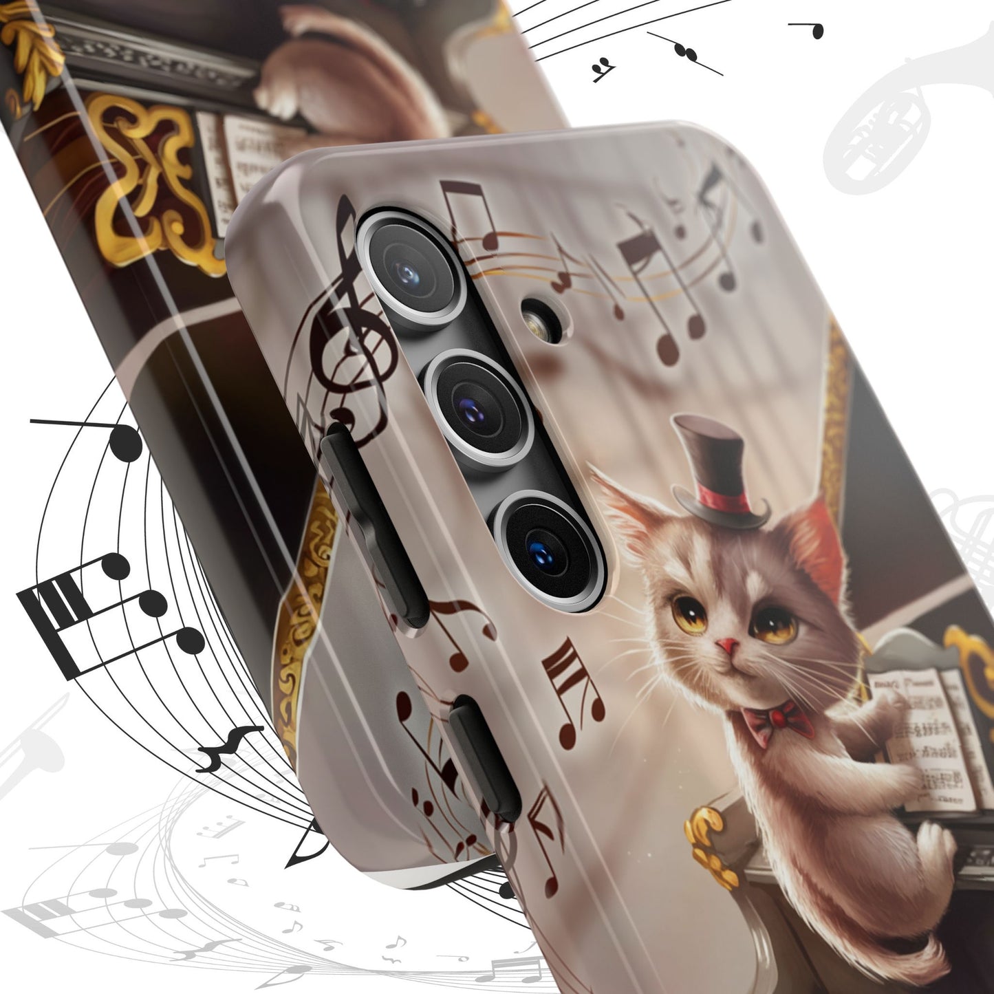 Meowsic Shield Wireless Charging Support Tough Case