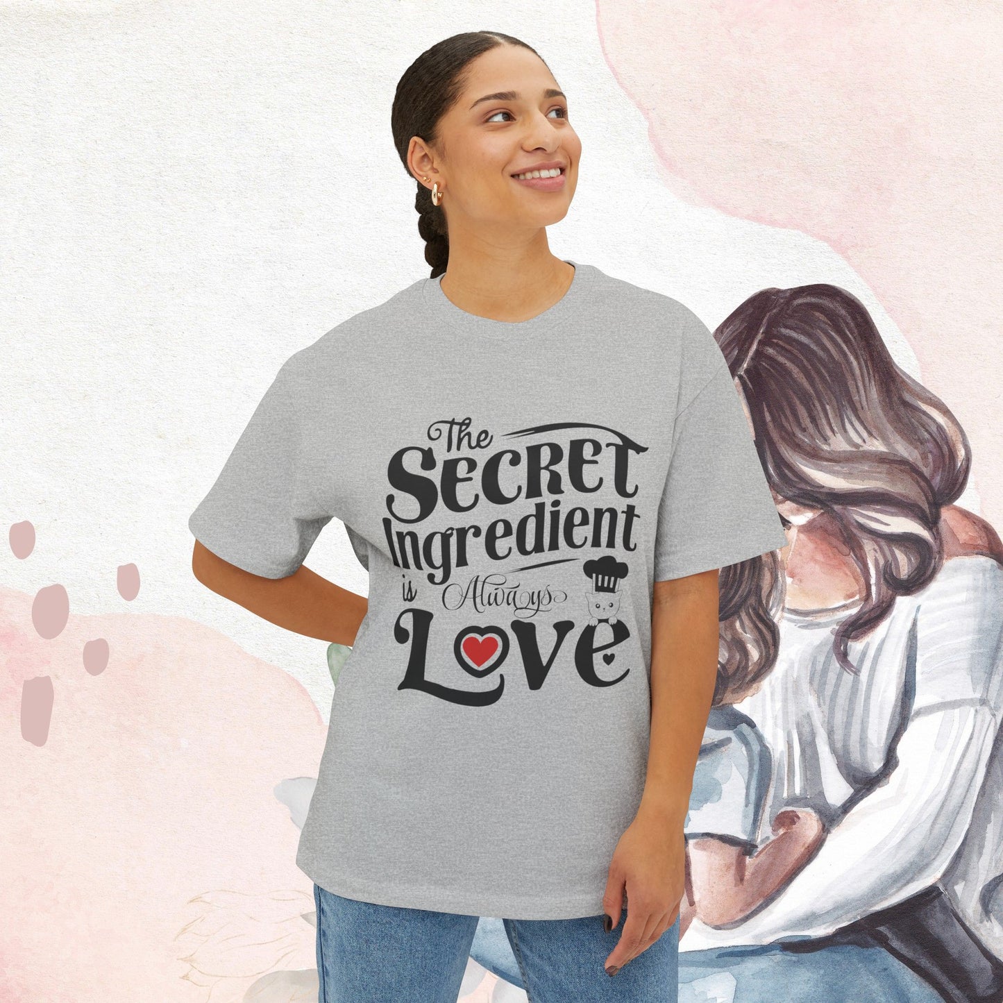 Secret Ingredient Is Always Love Unisex Oversized Boxy Tshirts