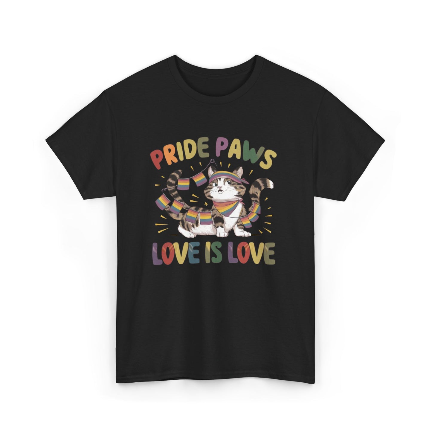 Pride Paws Love Is Love LGBT Pride Promoting Pride Equality and Love LGBT Cotton TShirt