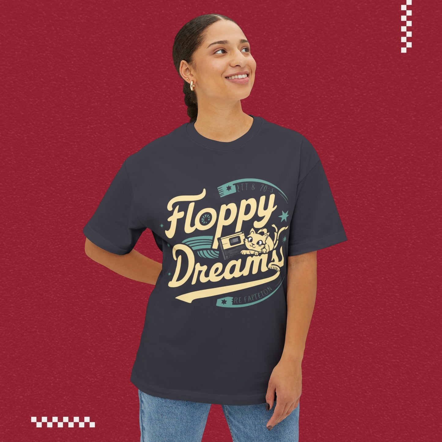 Floppy Dream Unisex Retro Oversized Boxy Tshirt