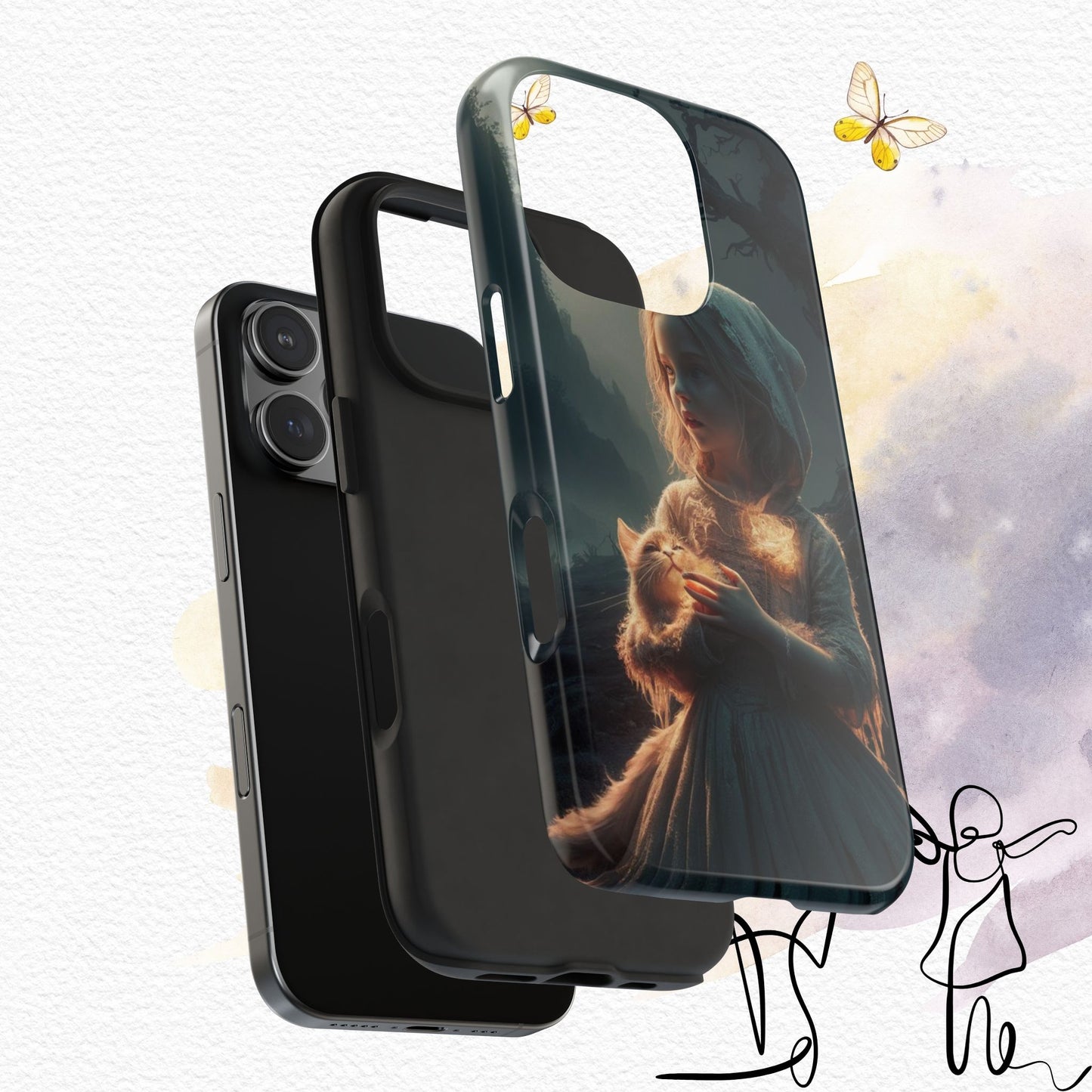 Glitter Guardian Wireless Charging Support Tough Case