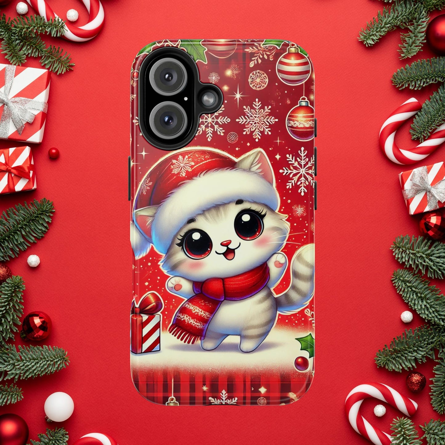 Merry Meows Wireless Charging Support Tough Case