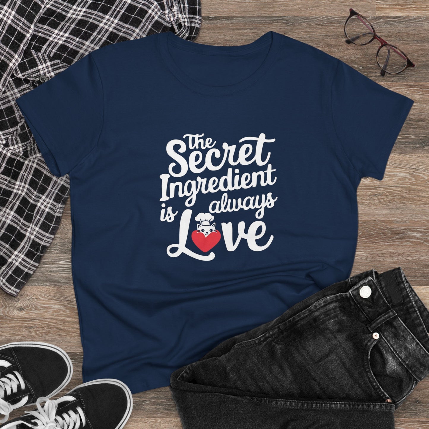 Secret Ingredient Is Love Women Cotton Tshirt