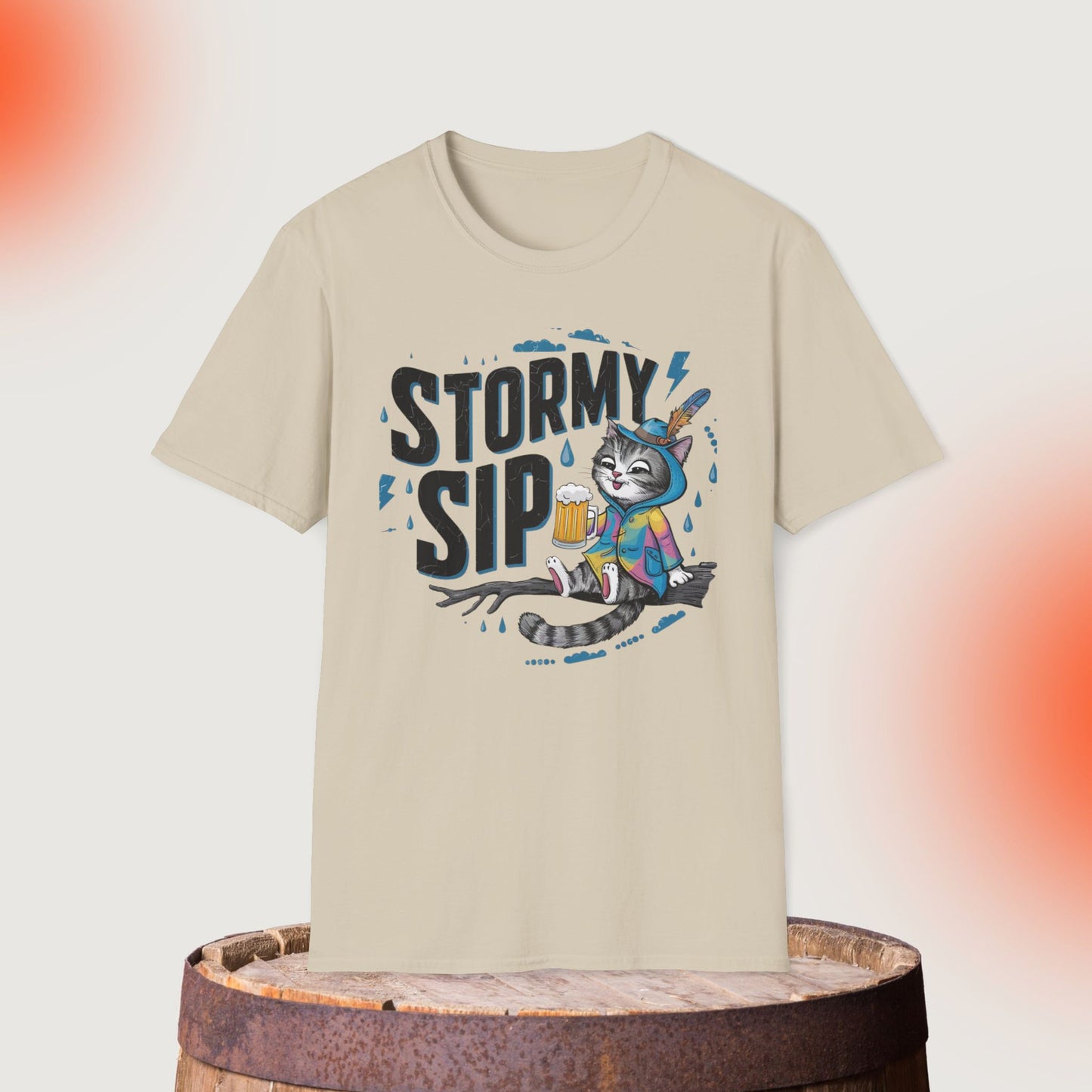 Stormy Sip Cotton Men Tshirt