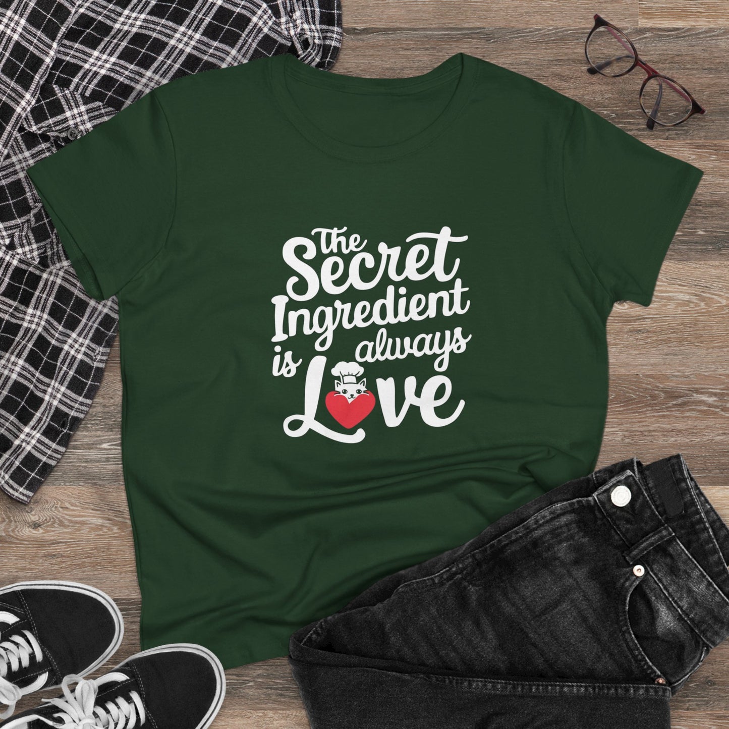Secret Ingredient Is Love Women Cotton Tshirt
