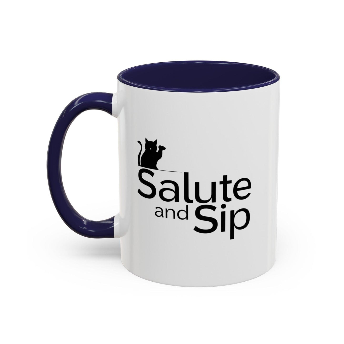 Billien Salute Sips Printify 11 oz 11oz accent mug Coffee Mugs Holiday Picks Home & Living Kitchen Mugs Spring Essentials two tone White base