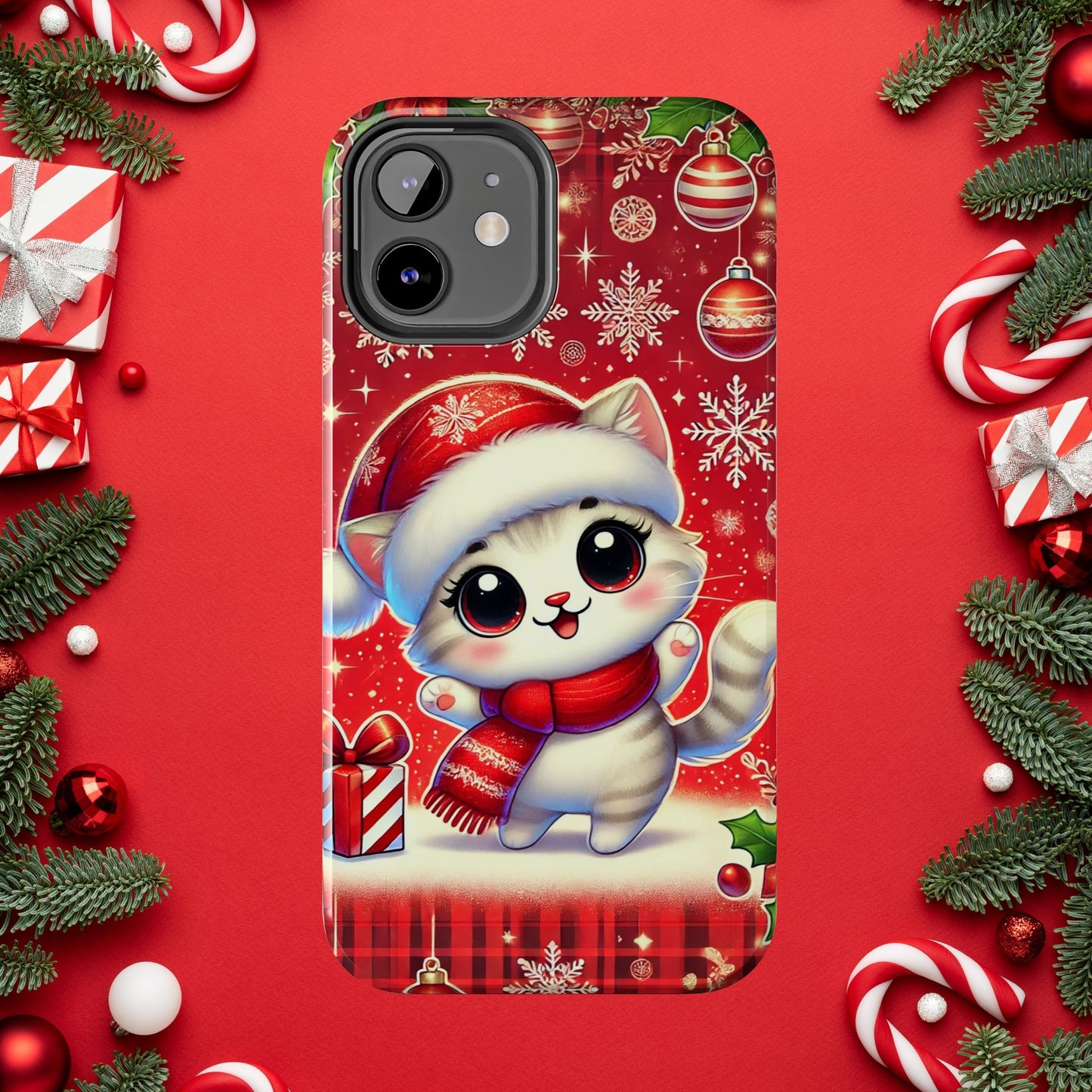 Merry Meows Wireless Charging Support Tough Case