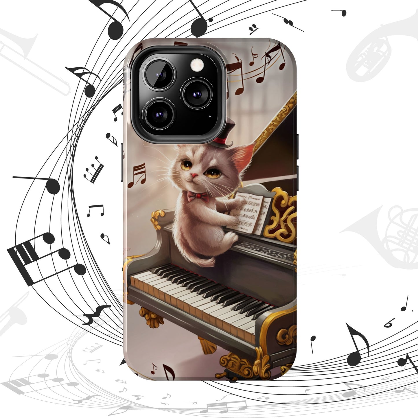 Meowsic Shield Wireless Charging Support Tough Case