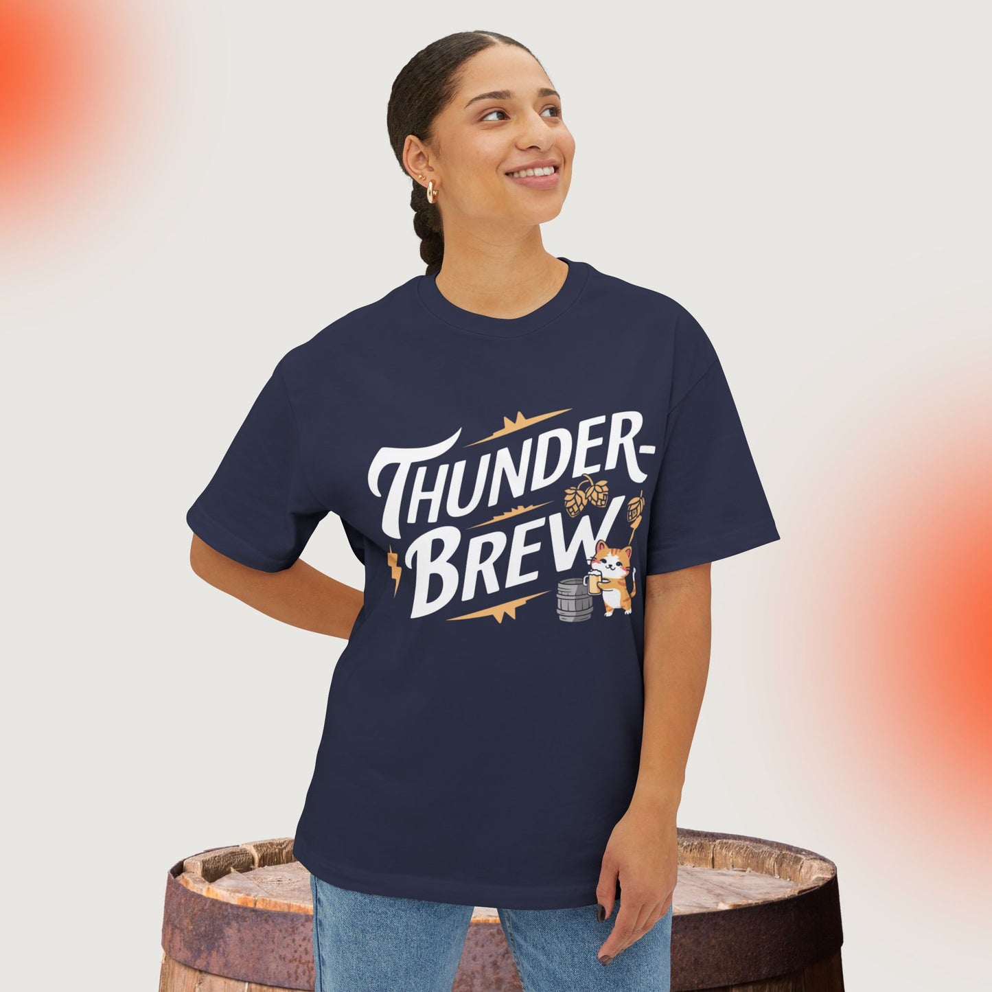 Thunder Brew Unisex Beerlover Oversized Boxy Tshirt