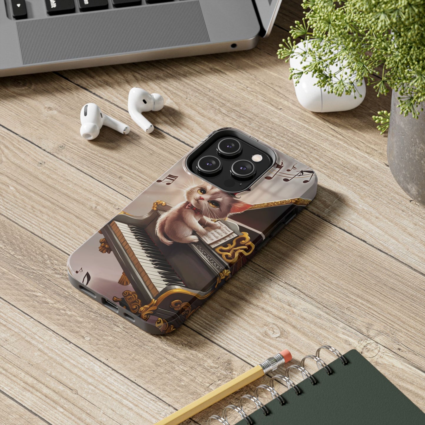 Meowsic Shield Wireless Charging Support Tough Case
