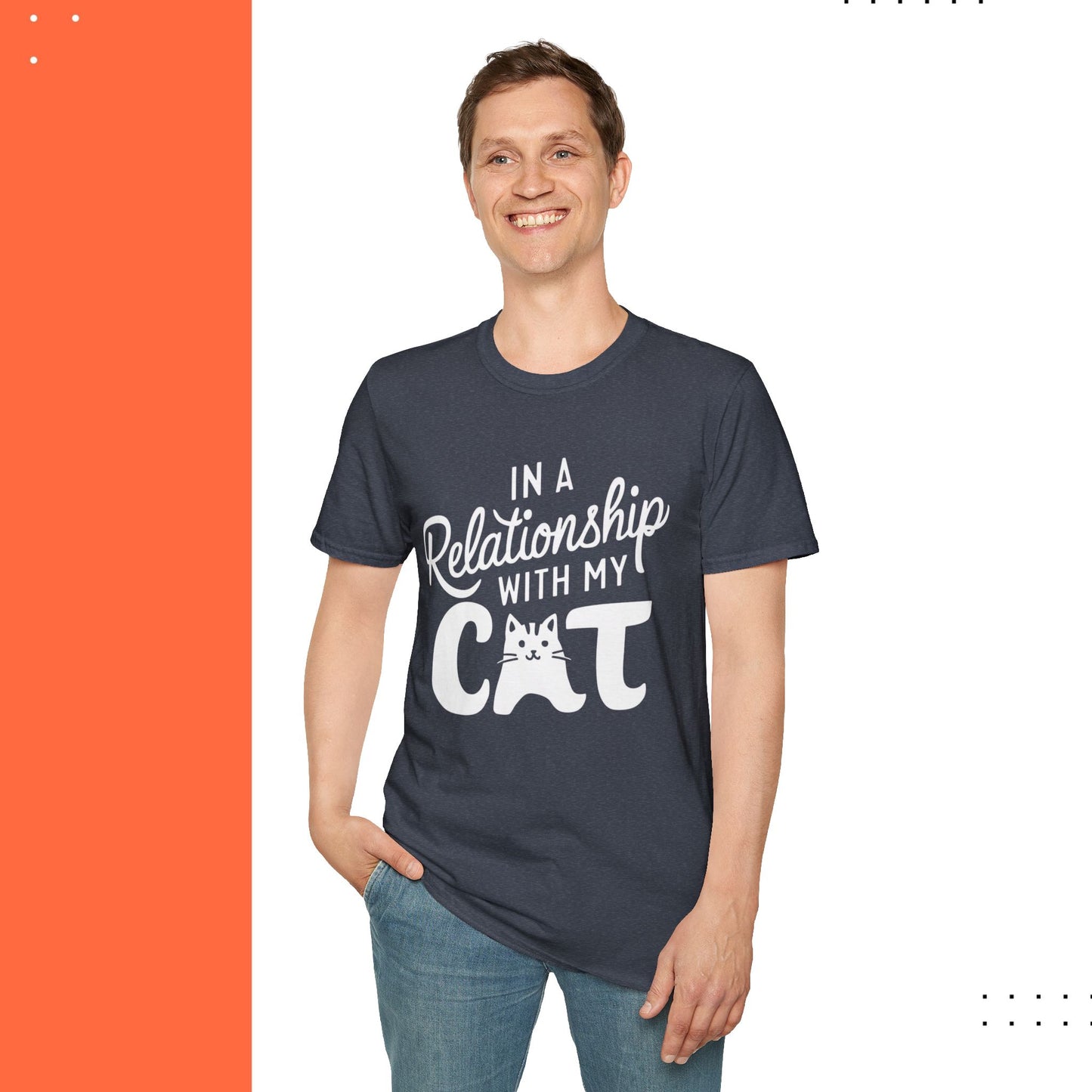 In A Relationship With Cat Cotton Men Tshirt