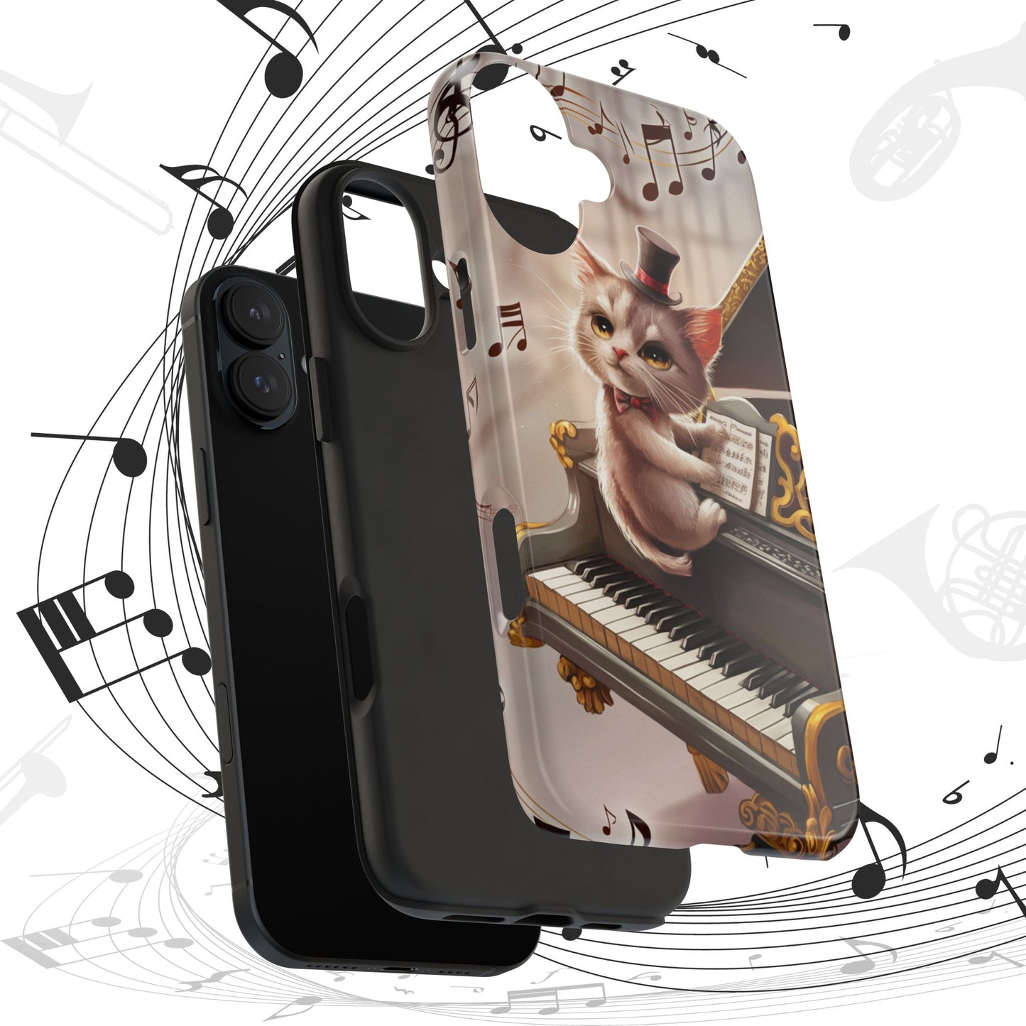 Meowsic Shield Wireless Charging Support Tough Case