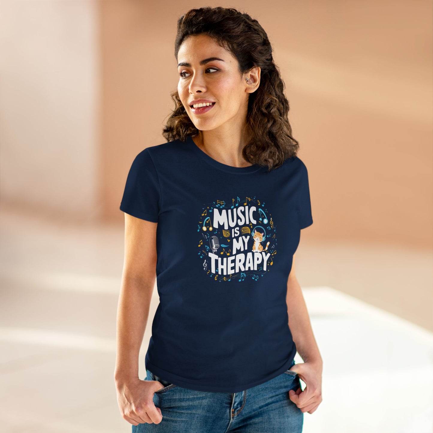 Music Is My Therapy Women Tshirts