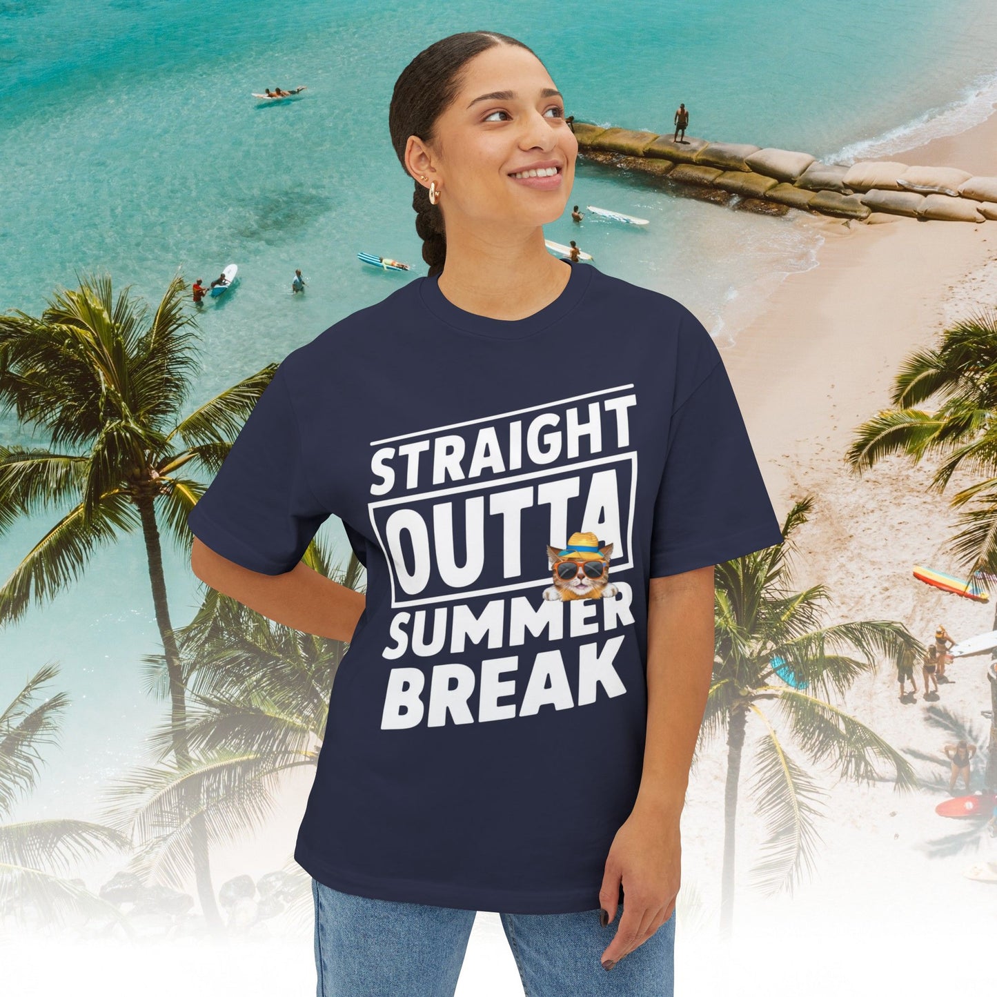 Summer Out Break Unisex Travel Oversized Boxy Tee