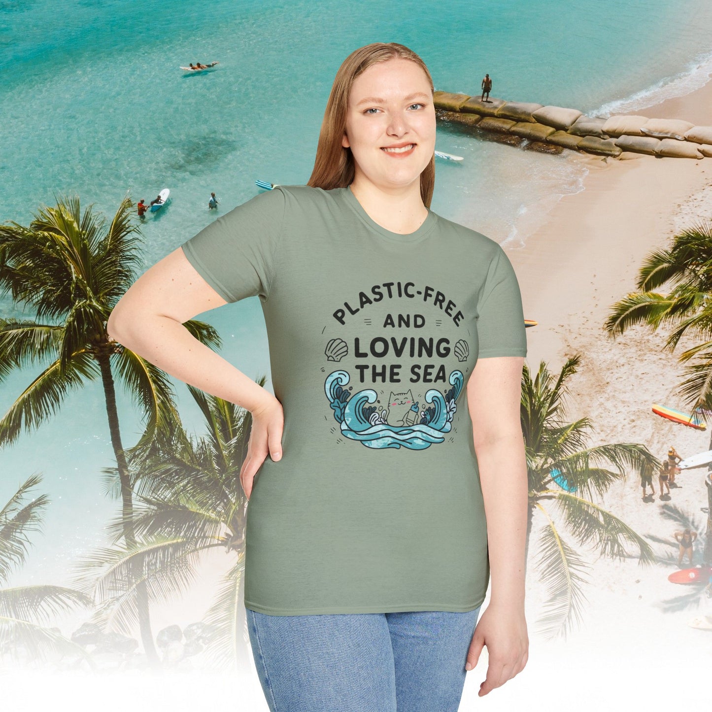 Plastic Free Ocean Cotton T-Shirt