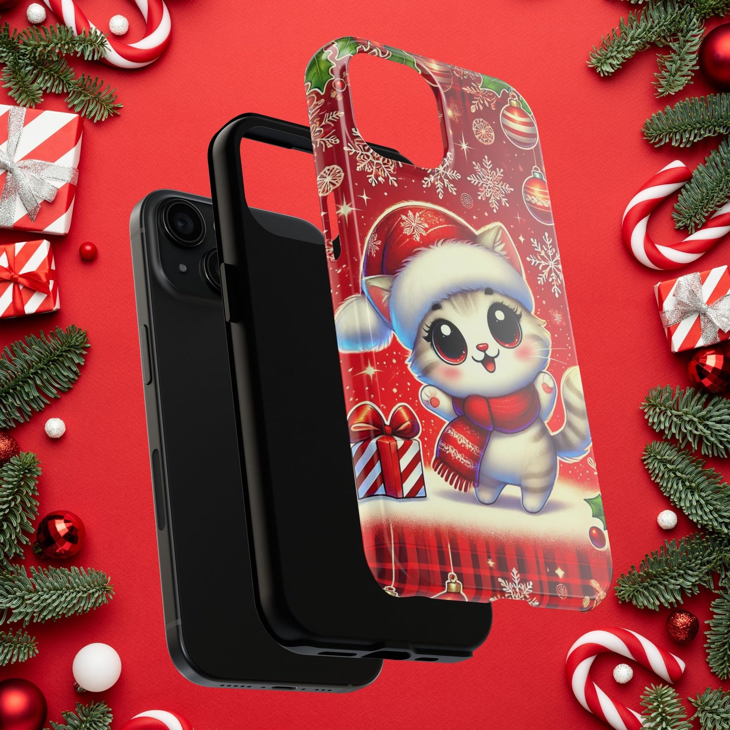 Merry Meows Wireless Charging Support Tough Case