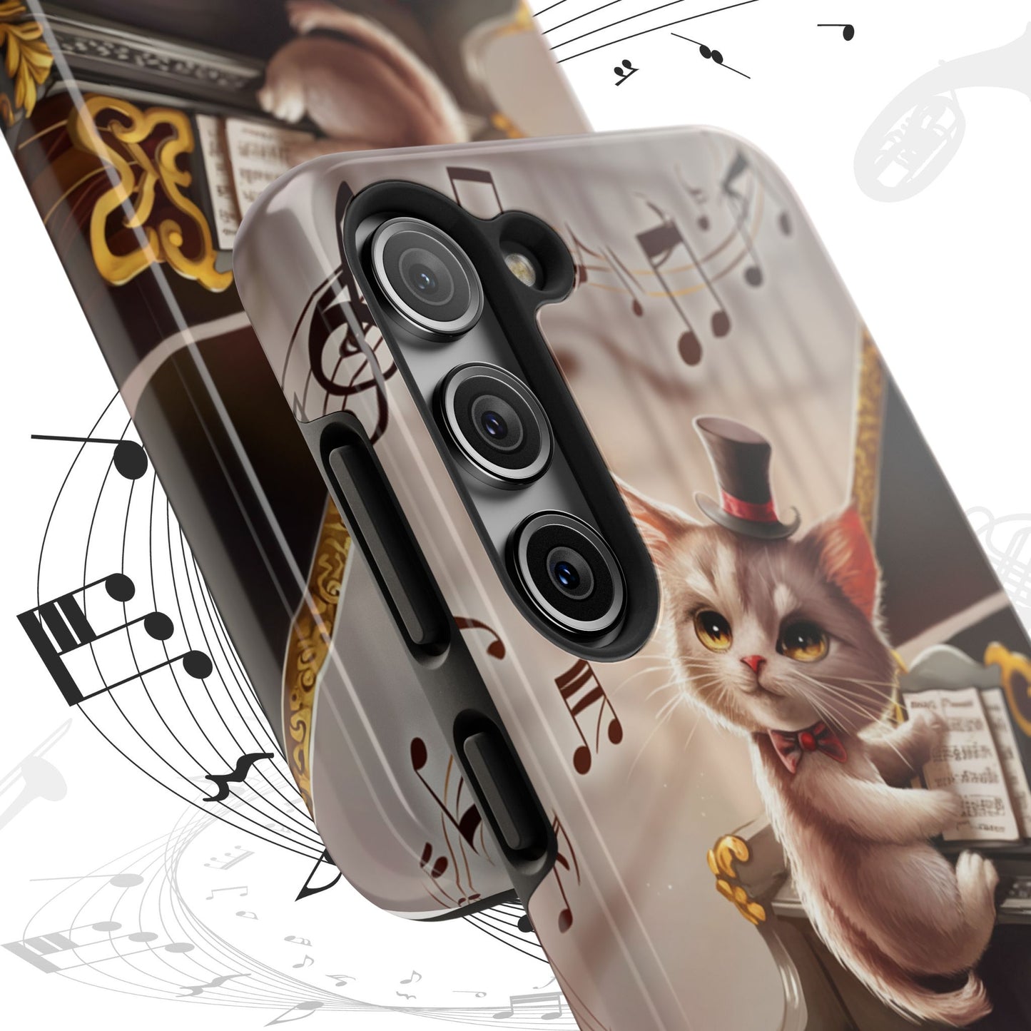 Meowsic Shield Wireless Charging Support Tough Case