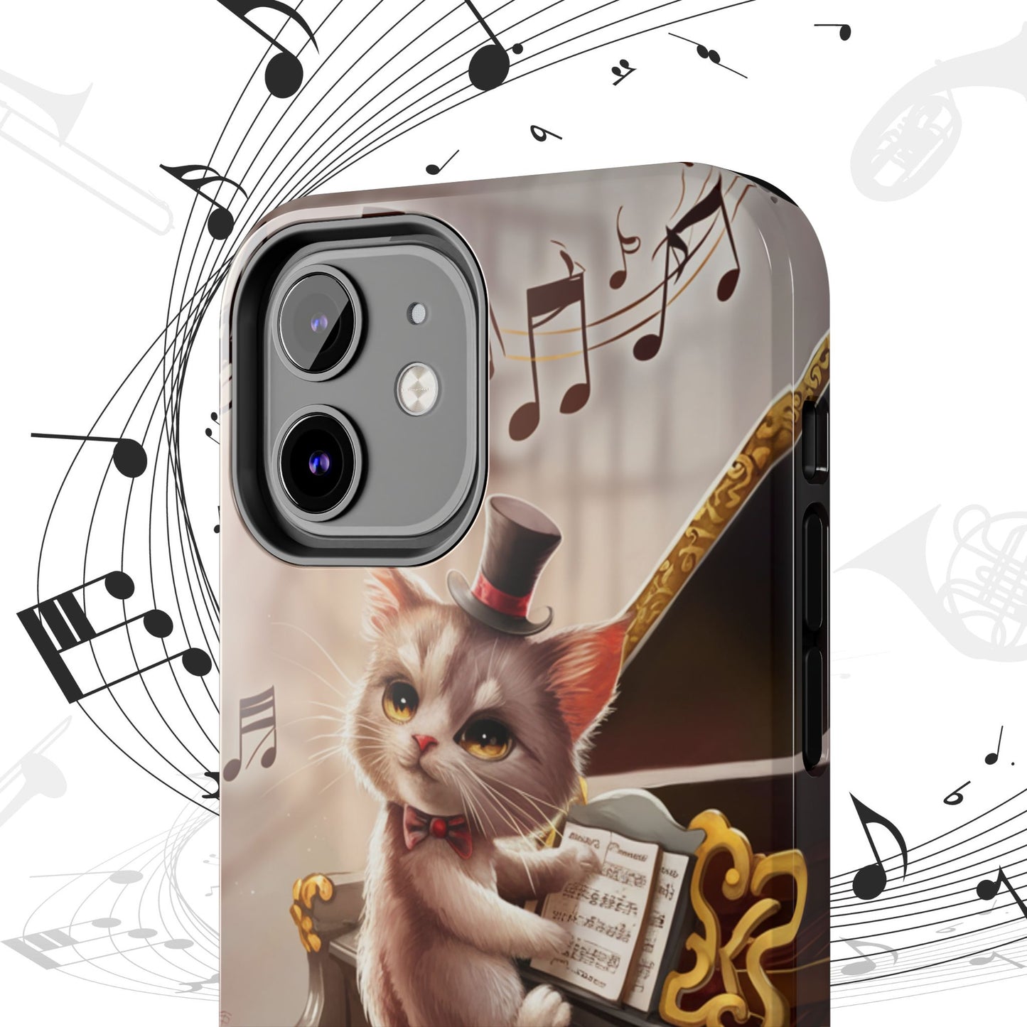 Meowsic Shield Wireless Charging Support Tough Case