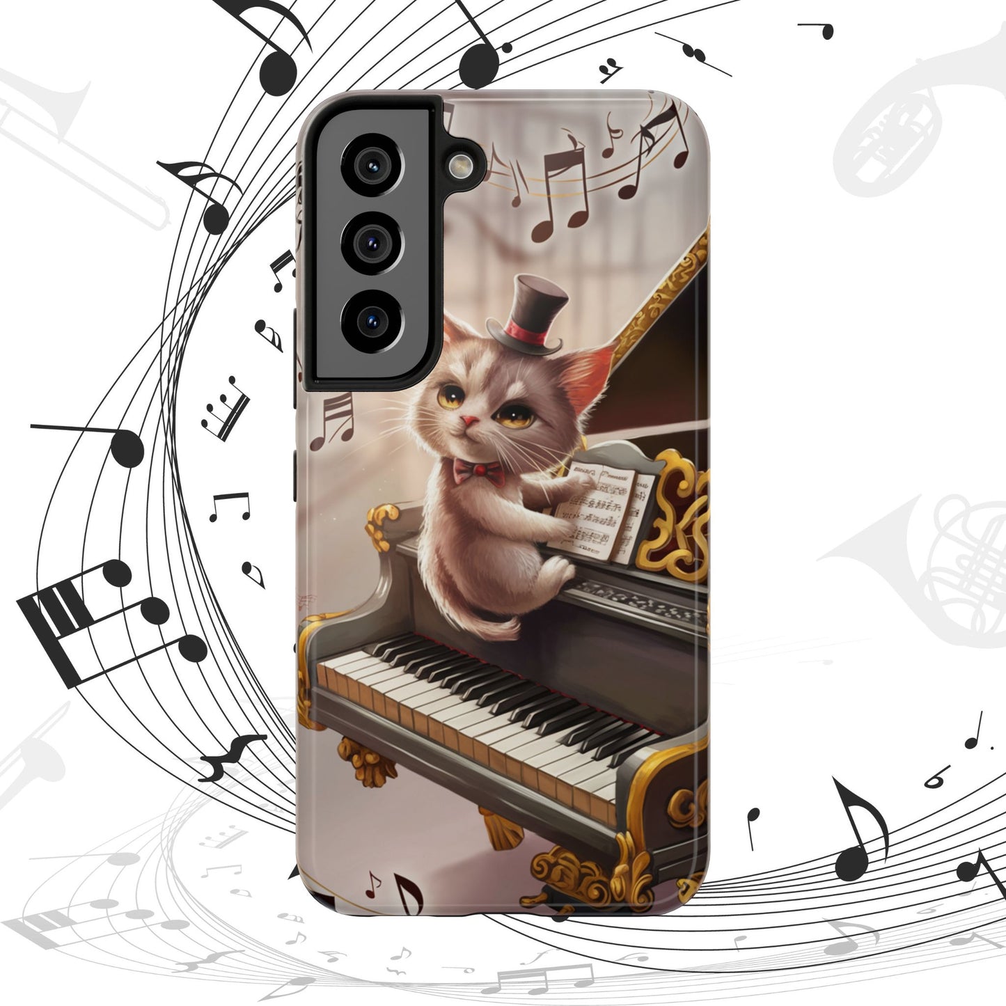 Meowsic Shield Wireless Charging Support Tough Case