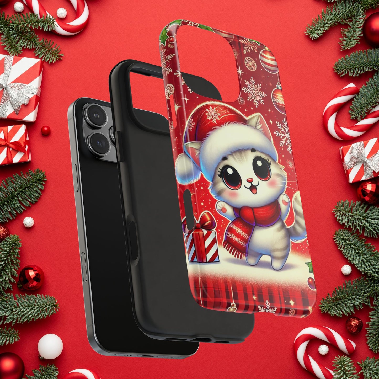 Merry Meows Wireless Charging Support Tough Case