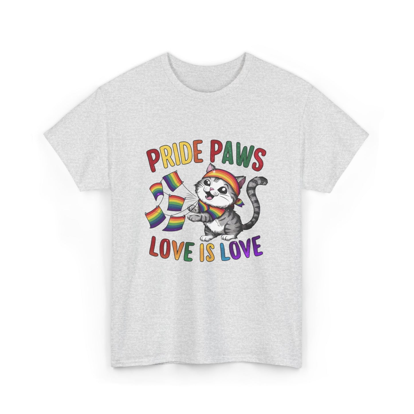 Pride Paws Love Is Love LGBT Pride Promoting Pride Equality and Love LGBT Cotton tee