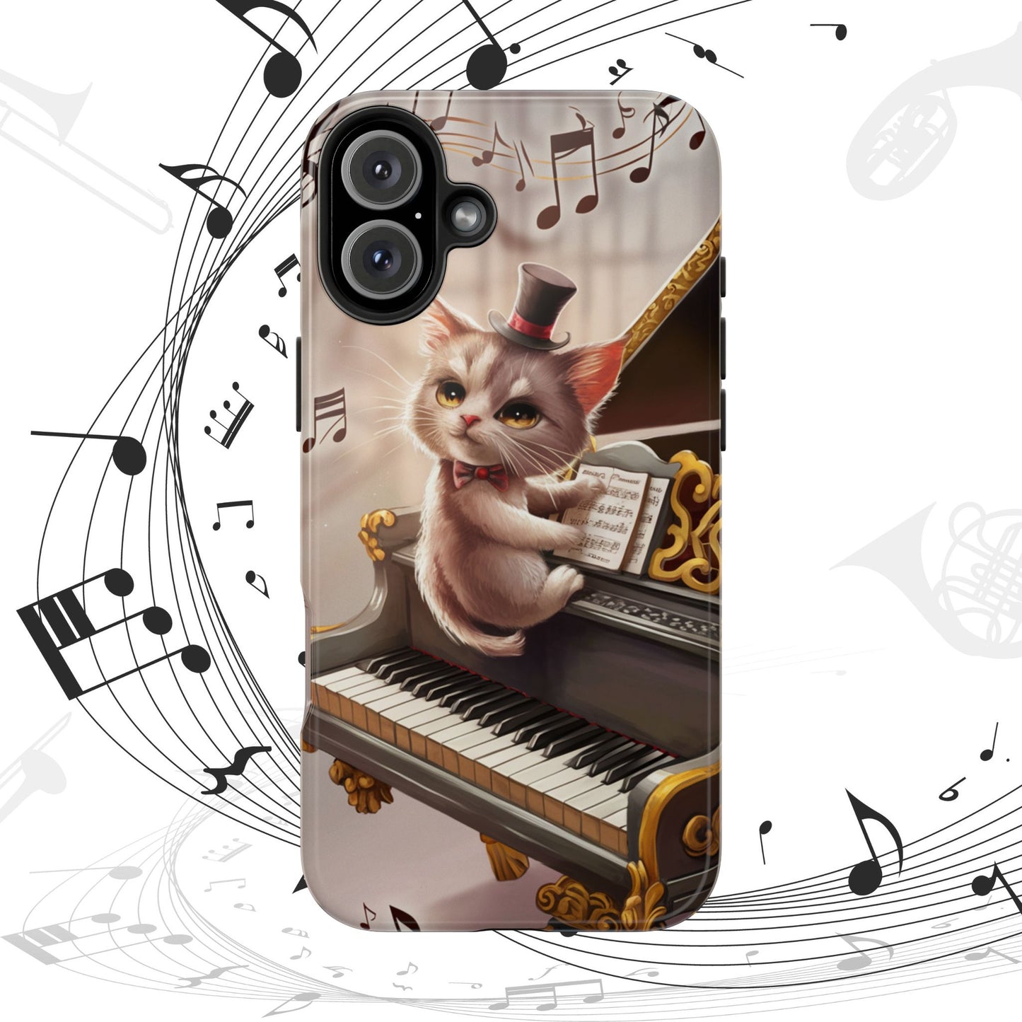 Meowsic Shield Wireless Charging Support Tough Case