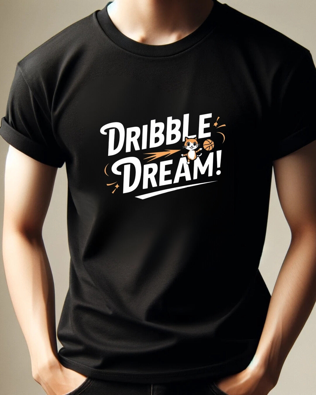 Dribble Dream Playing Basketball Cotton T-Shirt
