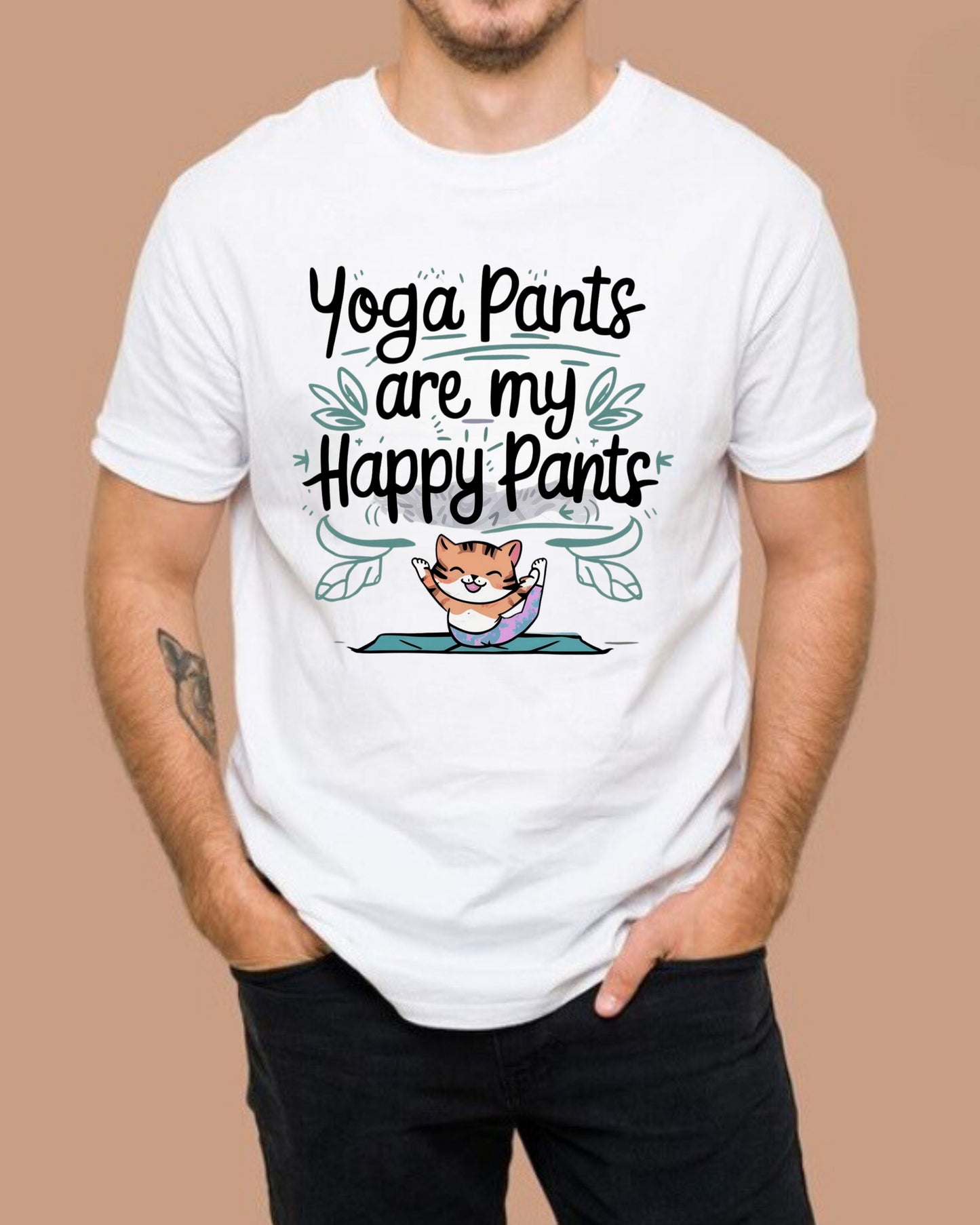 Yoga Pants Are My Happy Pants Cotton Tshirt