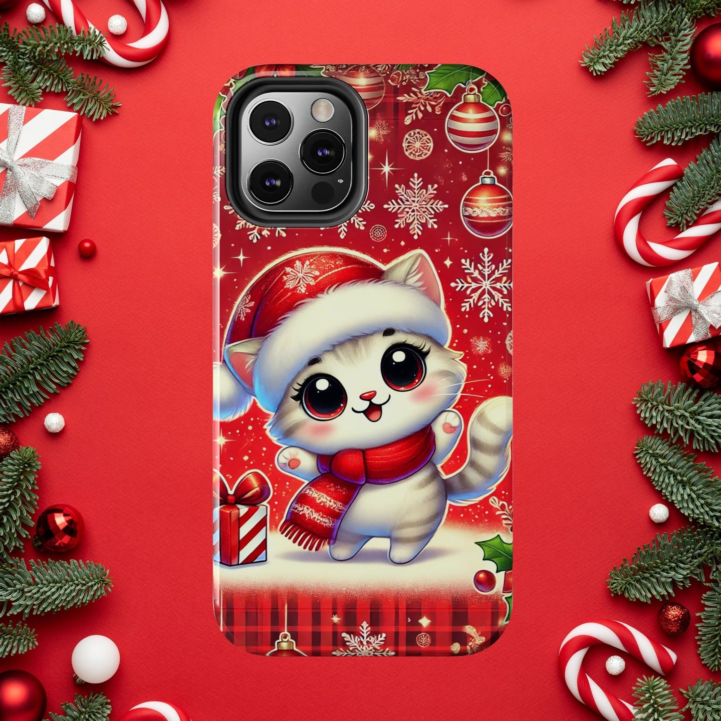 Merry Meows Wireless Charging Support Tough Case