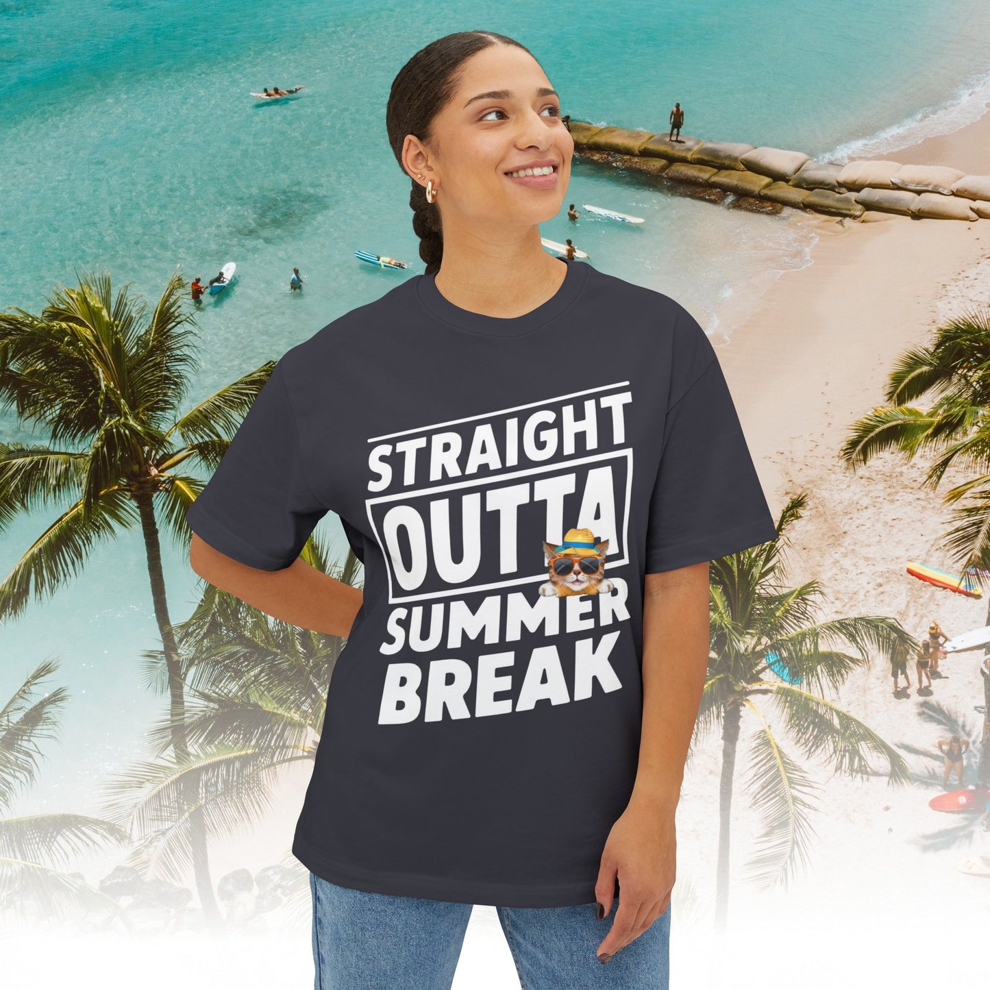 Summer Out Break Unisex Travel Oversized Boxy Tee