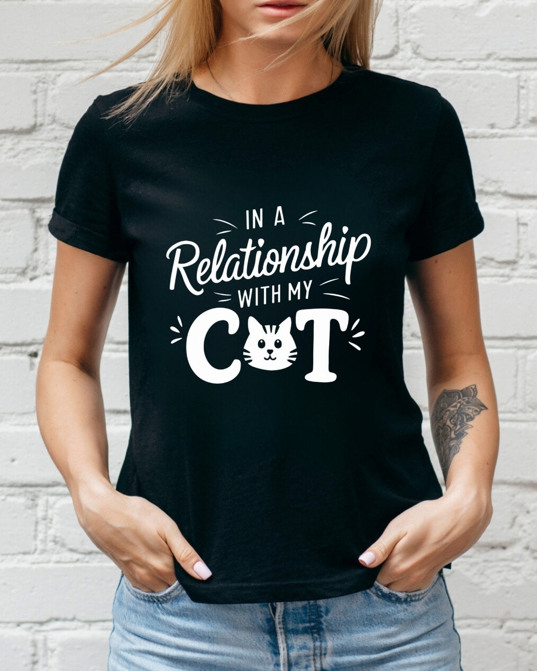 In a Relationship with Cat Cotton Tee
