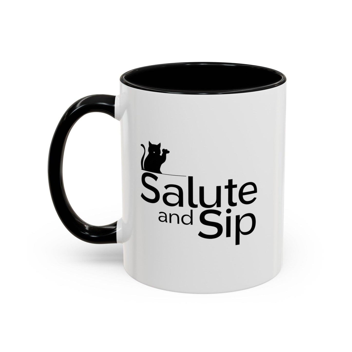 Billien Salute Sips Printify 11 oz 11oz accent mug Coffee Mugs Holiday Picks Home & Living Kitchen Mugs Spring Essentials two tone White base