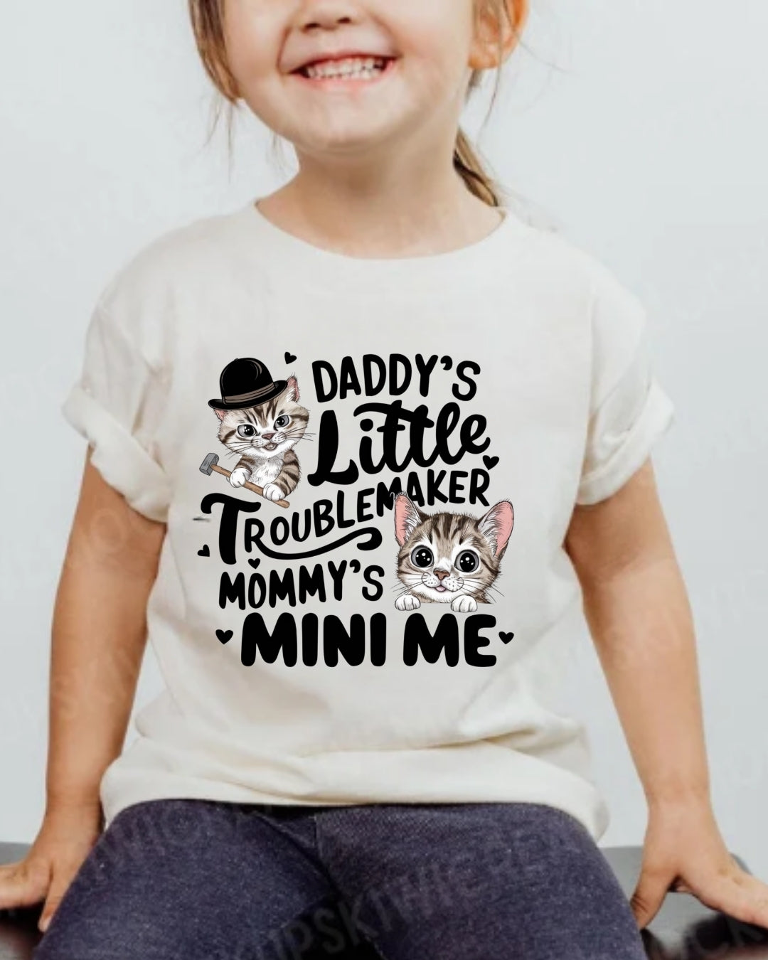 Daddy Little Troublemaker Kid Cotton Tshirts