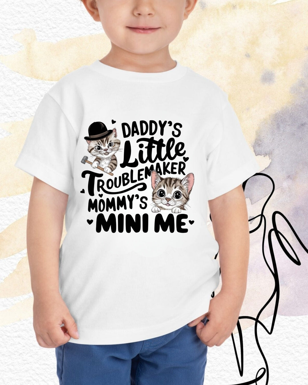 Daddy Little Troublemaker Kid Cotton Tshirts