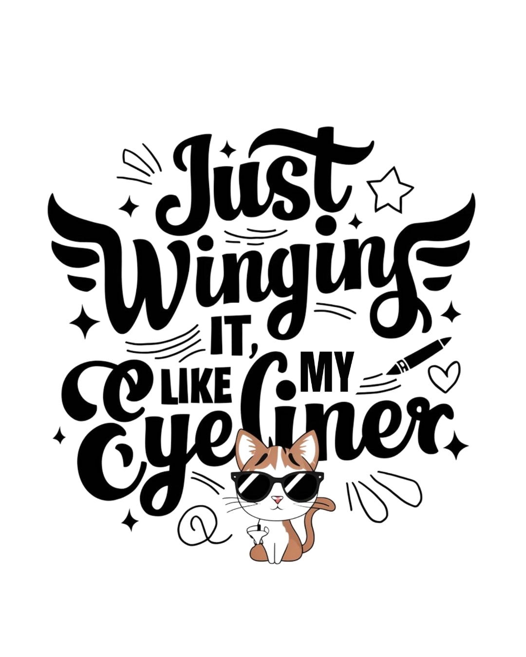 Just Winging it Like My Eyeliner kid Cotton T-Shirt