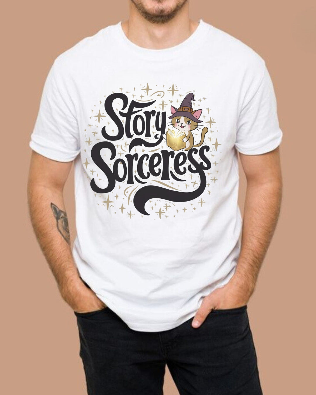 Book Lovers T-Shirt Story Sorcerer Cotton T-Shirt
