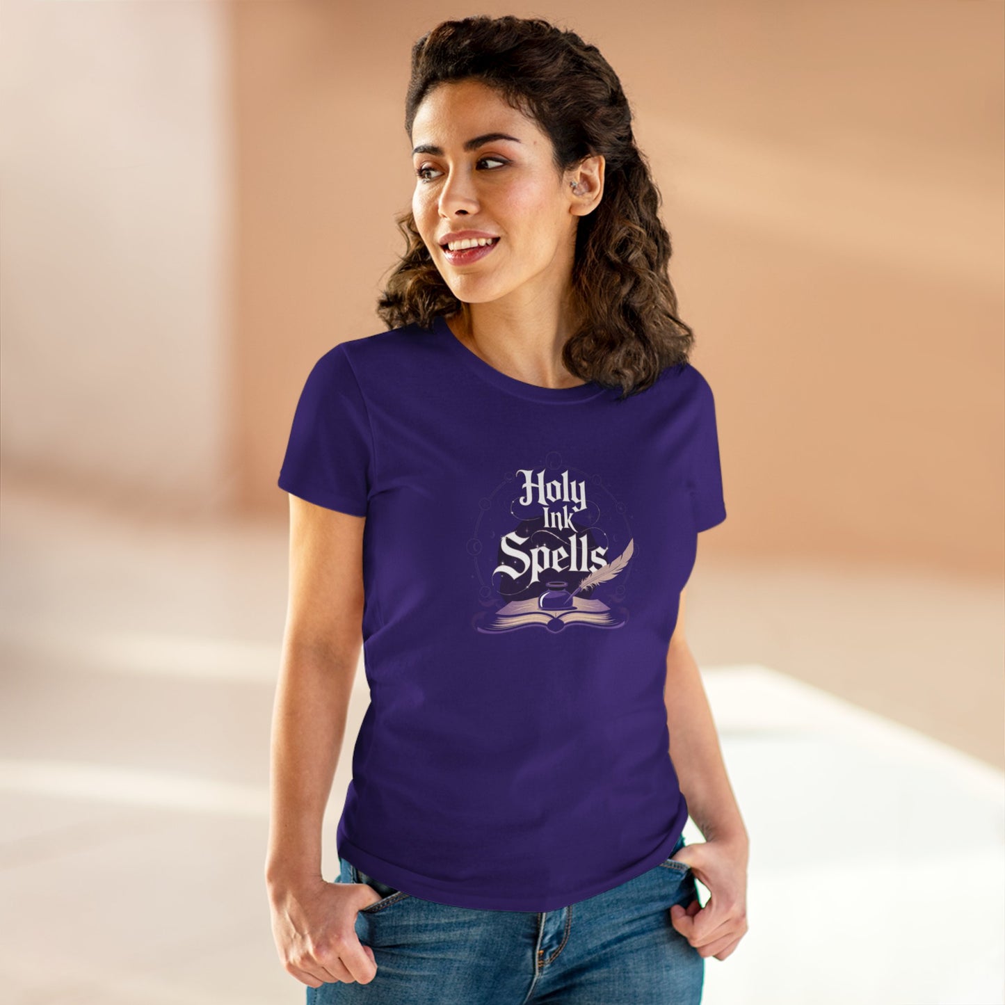 Holy Ink Spells Women Cotton Tshirt